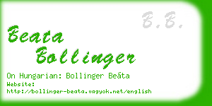 beata bollinger business card