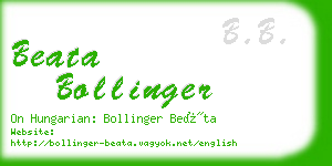 beata bollinger business card